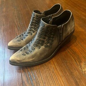 Free People Indio low ankle boots brown/black western style 38